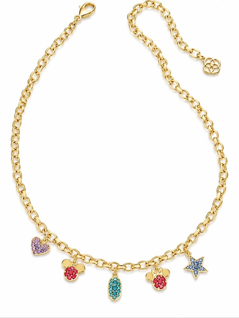 Kendra Scott Disney x Mickey Mouse & Minnie Mouse Charm Necklace LIMITED EDITION